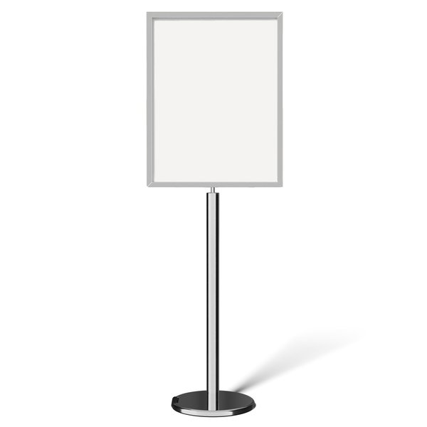 Montour Line Sign Frame Floor Standing 22 x 28 in. V Polished Stainless Steel FSE200-2228-V-PS